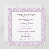 Elegant Thistle Paars damask Vrijgezellenfeest Kaart (Achterkant)