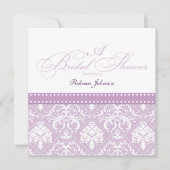 Elegant Thistle Paars damask Vrijgezellenfeest Kaart (Voorkant)