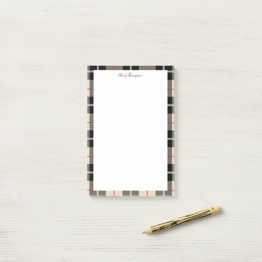 Elegant Thompson Camel Pset Flannel Pattern Post-it® Notes (Op bureau)