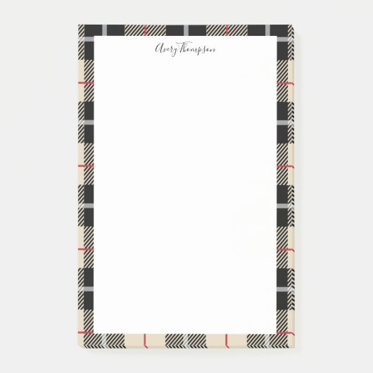 Elegant Thompson Camel Pset Flannel Pattern Post-it® Notes (Voorkant)