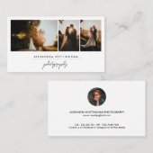 Elegant Three Photo Collage Wedding Photography Visitekaartje (Voorkant / Achterkant)