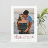 Elegant Thrill of Hope Announce Zwangerschap Foto Feestdagenkaart (Staand voorkant)