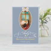 Elegant Thrill of Hope Dusty Blue Photo Christmas Feestdagenkaart (Staand voorkant)