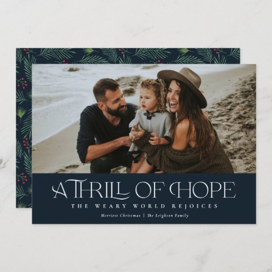 Elegant Thrill of Hope Feestdagenkaart (Voorkant / Achterkant)