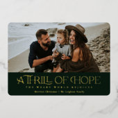 Elegant Thrill of Hope | Groene kerstfoto Folie Feestdagenkaart (Voorkant)