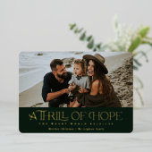 Elegant Thrill of Hope | Groene kerstfoto Folie Feestdagenkaart (Staand Voorkant)