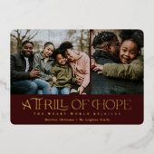 Elegant Thrill of Hope Maroon Two Folie Feestdagenkaart (Voorkant)