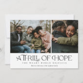 Elegant Thrill of Hope Two Photo Black Kerstmis Feestdagenkaart (Voorkant)