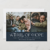 Elegant Thrill of Hope Two Photo Kerstmis Feestdagenkaart (Voorkant)