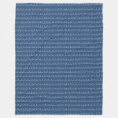Elegant Throw Blanket Navy and White Waves Fleece Deken (Voorkant)