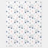 Elegant Throw for Kids Navy Pink Rainbows Style Fleece Deken (Voorkant)