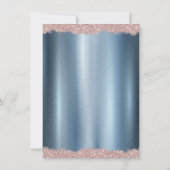 Elegant Tiara Blue Metallic Quinceañera Kaart (Achterkant)