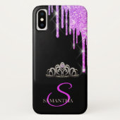 Elegant Tiara Paarse Glitter Drives Case-Mate iPhone Case (Achterkant)