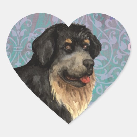 Elegant Tibetan Mastiff Heart Sticker (Voorkant)