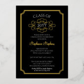 Elegant Ticket Lijst College Graduation Party Folie Uitnodiging (Voorkant)