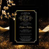 Elegant Ticket Lijst College Graduation Party Folie Uitnodiging