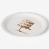 Elegant Tier White Floral Cake Vrijgezellenfeest Papieren Bordje (Gekanteld)