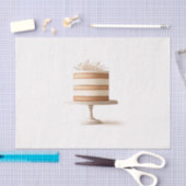 Elegant Tier wit bloemenbruiloft taart bakkerij Tissuepapier (Craft)