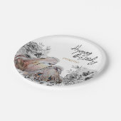 Elegant Tiger Botanical Floral Birthday Papieren Bordje (Gekanteld)