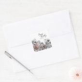 Elegant Tiger Botanical Floral Birthday Vierkante Sticker (Envelop)