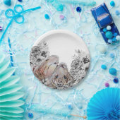 Elegant Tiger Botanical Floral Party Papieren Bordje (Feest)