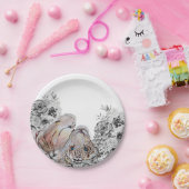 Elegant Tiger Botanical Floral Party Papieren Bordje (Feest)