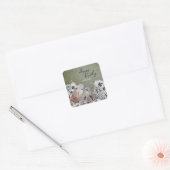 Elegant Tiger Botanical Floral Sage Gold Birthday Vierkante Sticker (Envelop)