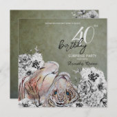 Elegant Tiger Botanical Floral Surprise Birthday Kaart (Voorkant / Achterkant)