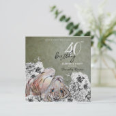 Elegant Tiger Botanical Floral Surprise Birthday Kaart (Staand voorkant)