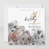Elegant Tiger Botanical Floral Surprise Birthday Kaart (Voorkant)