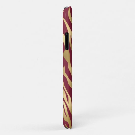 Elegant Tiger Burgundy Gold Chic Stylish Case-Mate iPhone Case (Achterkant/rechts)