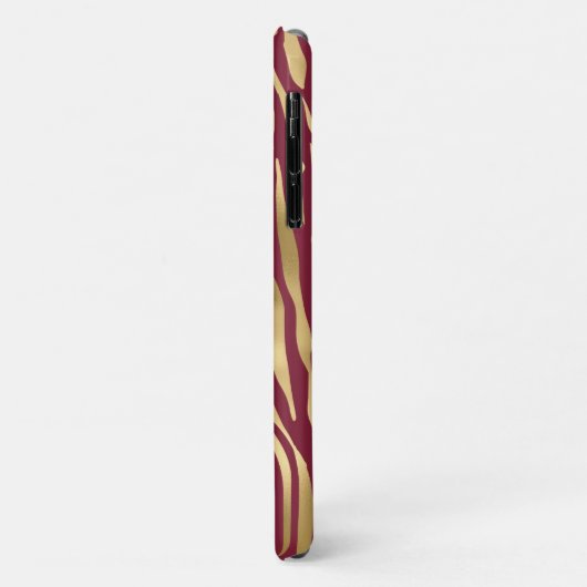 Elegant Tiger Burgundy Gold Chic Stylish Case-Mate iPhone Case (Achterkant/links)