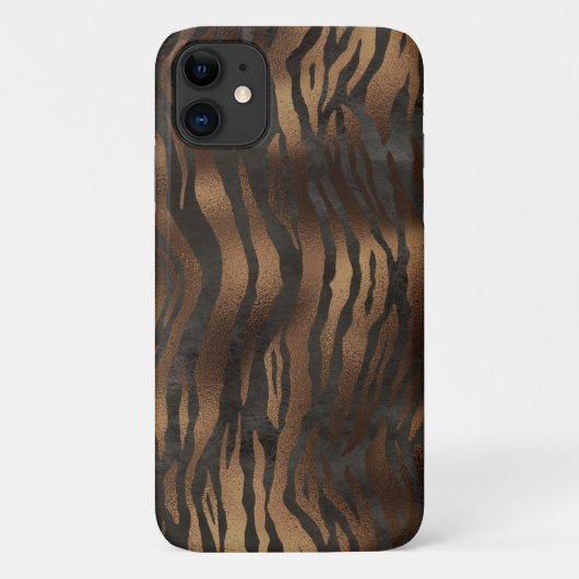 Elegant Tiger Chic Black Bronze Stijlvol Case-Mate iPhone Case (Achterkant)
