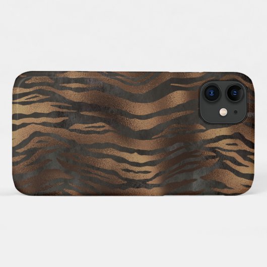 Elegant Tiger Chic Black Bronze Stijlvol Case-Mate iPhone Case (Achterkant (horizontaal))