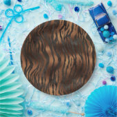 Elegant Tiger Chic Black Bronze Stijlvol Papieren Bordje (Feest)