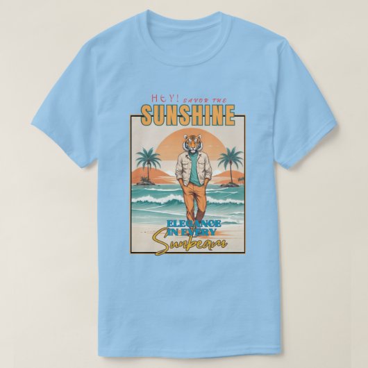 Elegant Tiger on the Beach T-shirt (Design voorkant)