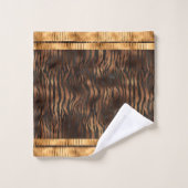 Elegant Tiger Print Gold Metallic Glam Chic Bad Handdoek (Wasdoekje)
