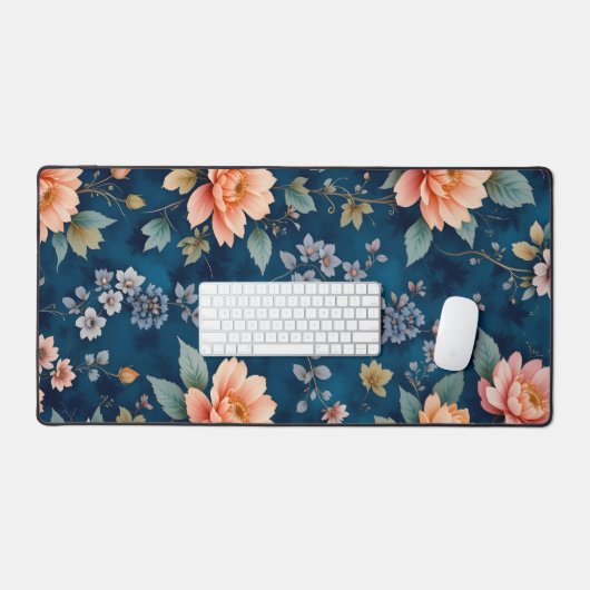 Elegant Tijdloos Bloemen Patroon ontwerp Bureaumat (Keyboard & Muis)