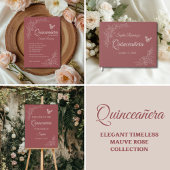 Elegant tijdloos Roos Mauve Quinceañera Banner