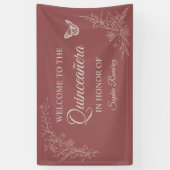 Elegant tijdloos Roos Mauve Quinceañera Banner (Verticaal)
