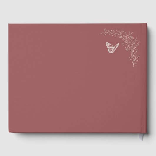Elegant tijdloos Roos Mauve Quinceañera Guest Book Gastenboek (Achterkant)