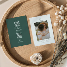Elegant Tijdloos Schrift Foto Monogram Huwelijk Save The Date