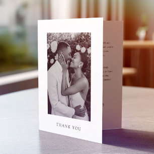 Elegant Tijdloos Trouwfoto Aandenken Bedankkaart