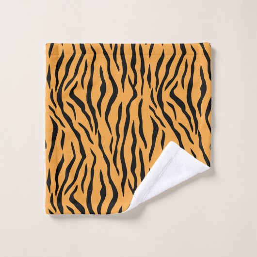 Elegant tijgergezicht en monogram badhanddoekset bad handdoek (Wasdoekje)