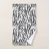 Elegant tijgergezicht en monogram op lichtgrijs bad handdoek (Handdoek)