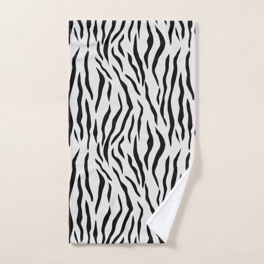 Elegant tijgergezicht en monogram op lichtgrijs bad handdoek (Handdoek)