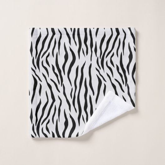 Elegant tijgergezicht en monogram op lichtgrijs bad handdoek (Wasdoekje)