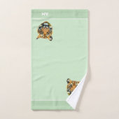 Elegant tijgergezicht op kalkgroen bad handdoek (Handdoek)