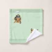 Elegant tijgergezicht op kalkgroen bad handdoek (Wasdoekje)