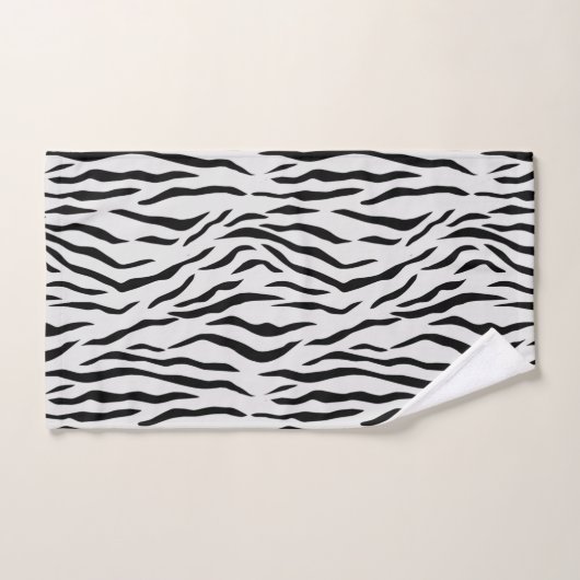 Elegant tijgerhuidpatroon in zwart-wit en lichtgri bad handdoek (Handdoek)